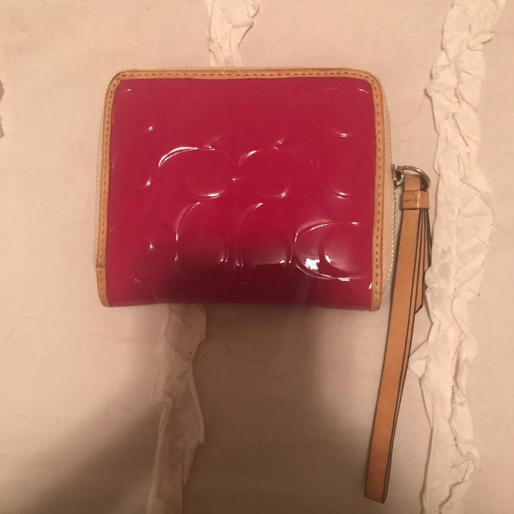 Coach small zip around wallet